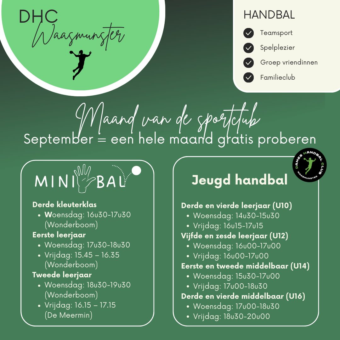 Probeer handbal gratis in september!